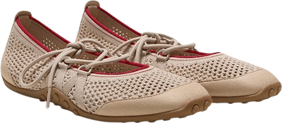 Square-Toe Hybrid Mesh Mary Janes (Cecily)