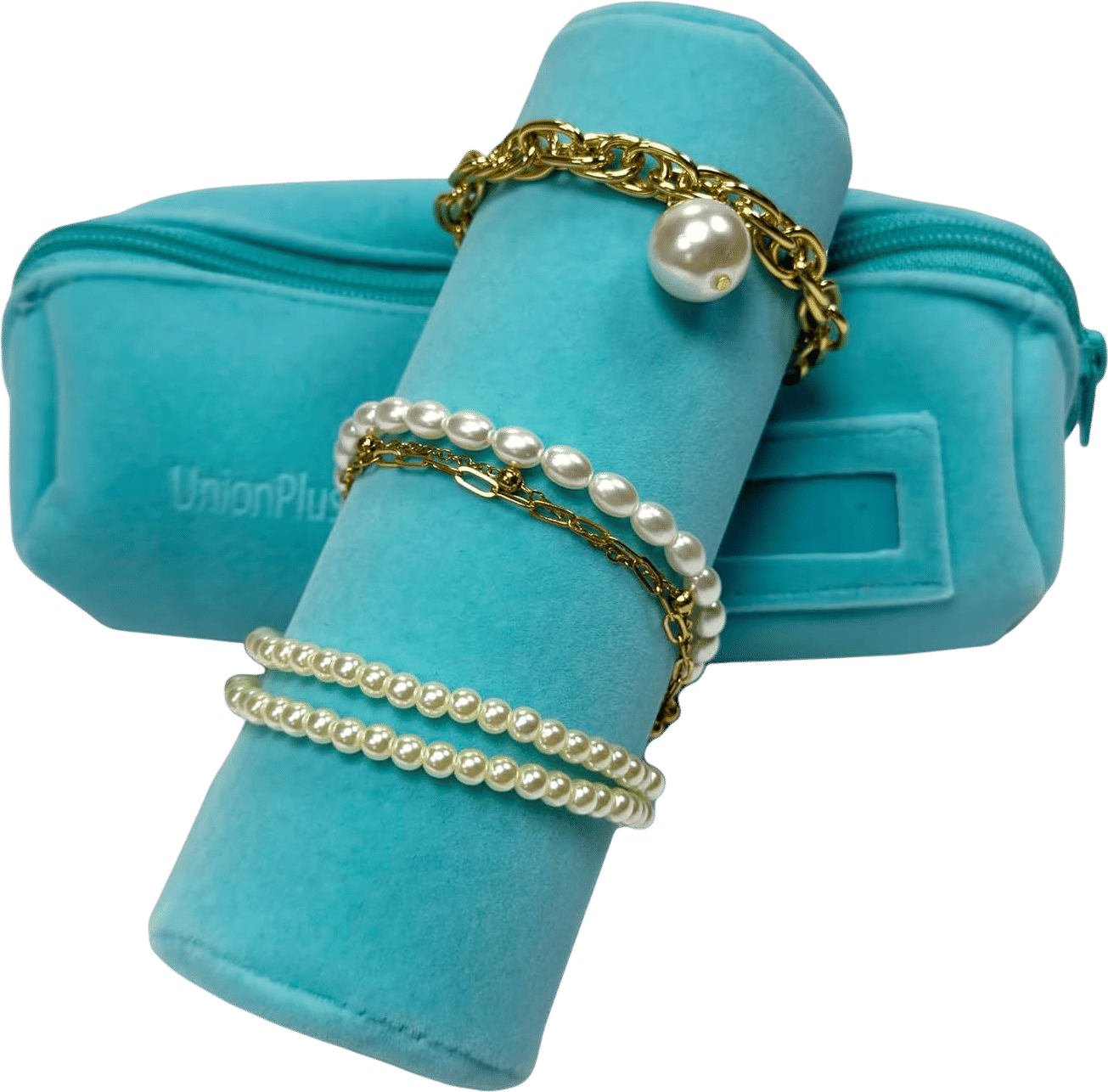 UnionPlus Travel Jewelry Roll (River Blue, Medium)