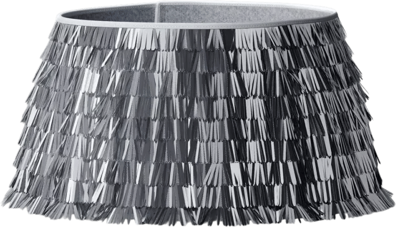 Christmas Mirrored Metallic Fringe Fabric Tree Collar Silver - Wondershop™