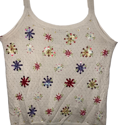 Joseph A. Floral Sequin Silk-Cotton Tank Top