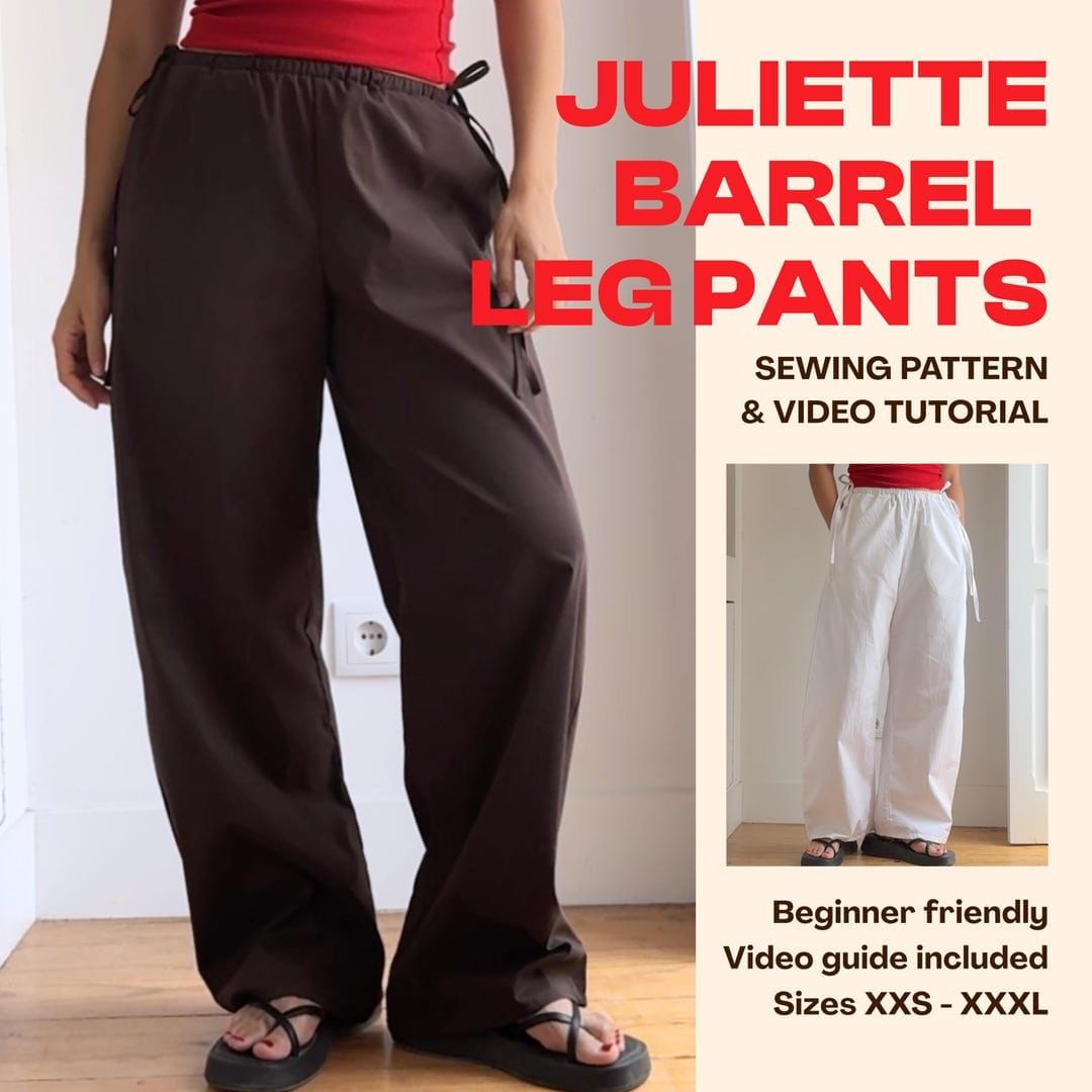 Juliette Barrel Leg Pants Sewing Pattern