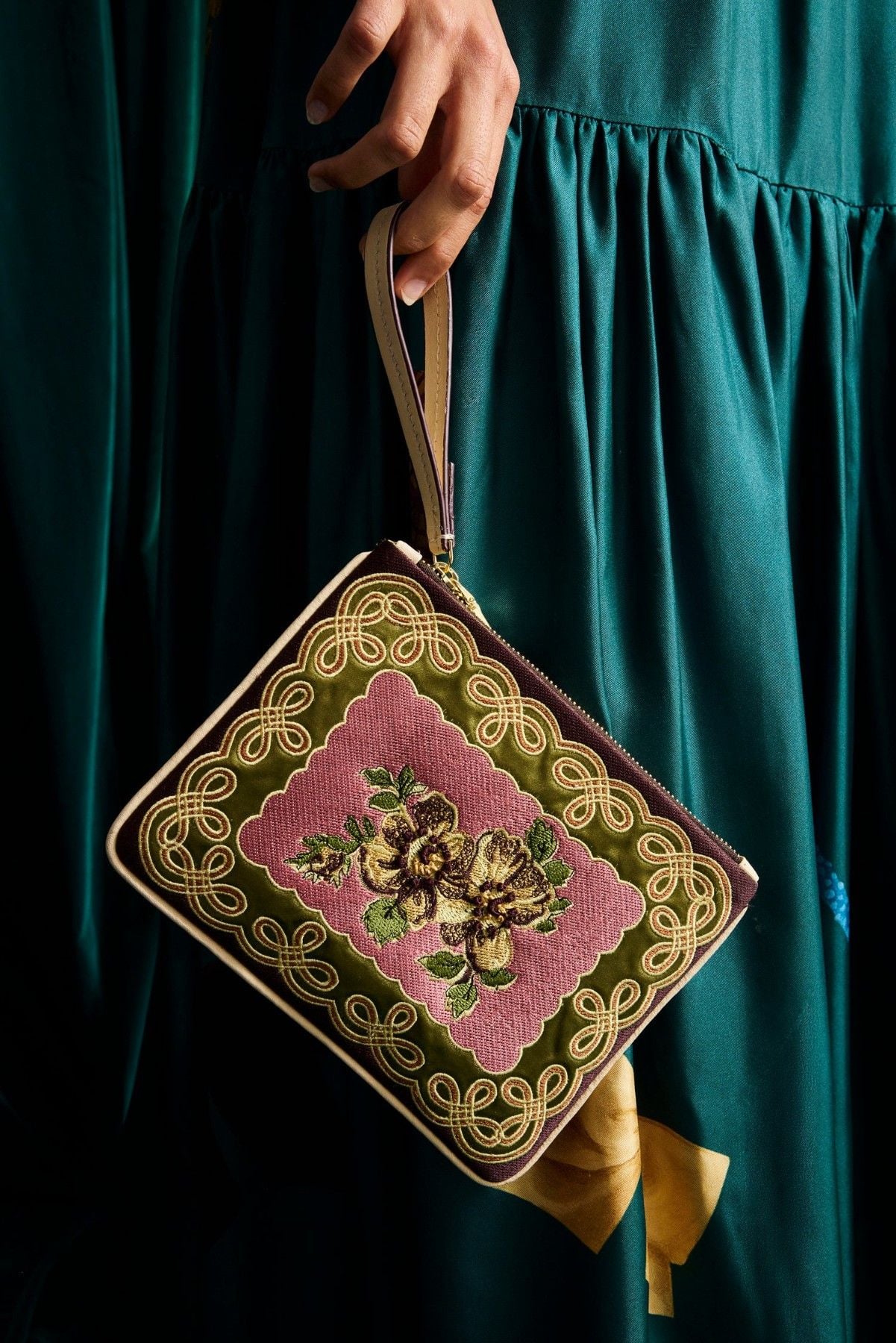 Alémais Lacey Embroidered Clutch