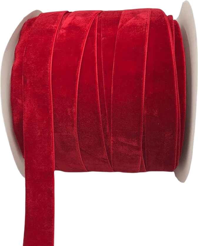 10 Yards Velvet Ribbon Spool (Red, 1")