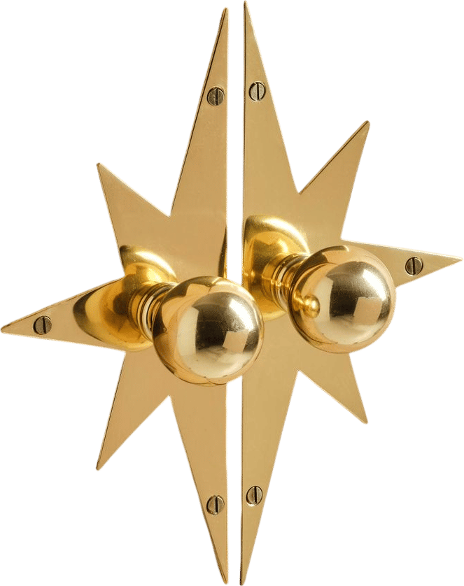 MG&Co. Pair of Star Backplates, Polished Brass