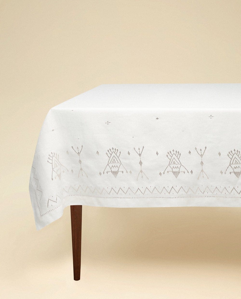 The Palmyra Sky Tablecloth, White