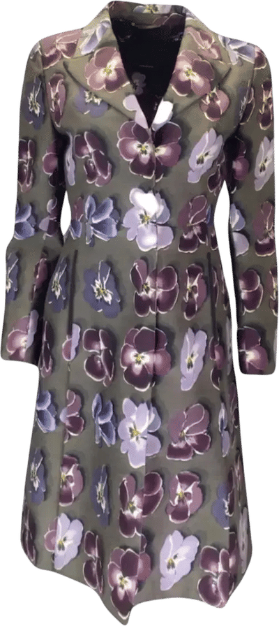 Floral-Patterned Wool Coat