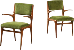 Rare Pair of Model 162 Armchairs by Carlo De Carli