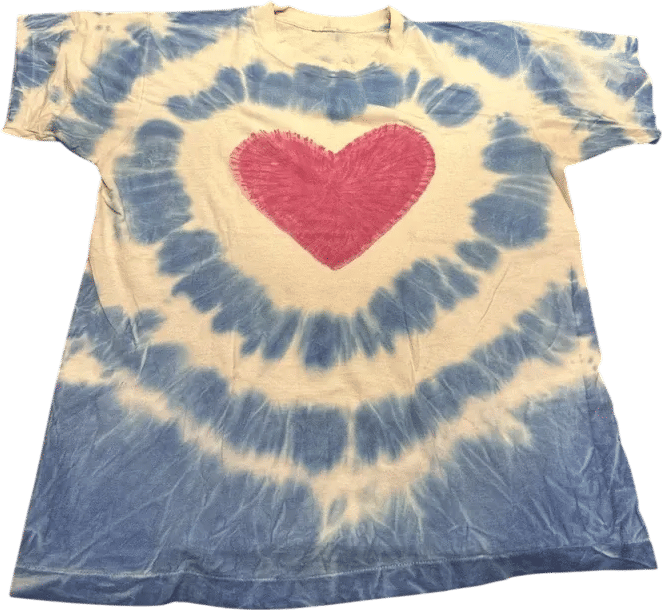 Vintage Heart Tie Dye Single Stitch T-Shirt