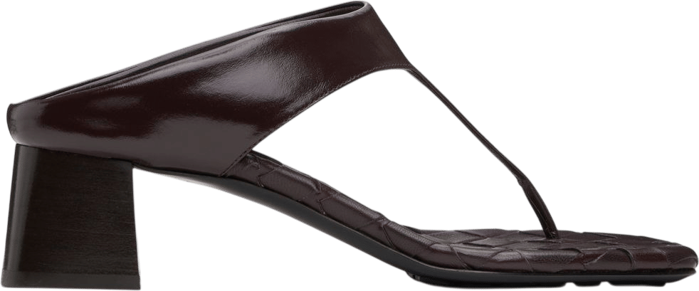 Bottega Veneta - Burgundy Marella Thong Heeled Sandals