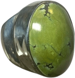 Green stone sterling silver ring (size 8.75)
