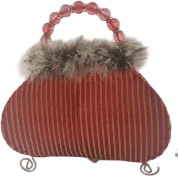 Red Stripe Vintage Handbag Purse Lamp