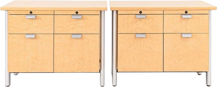 1990s Propeller Credenzas in Birdseye Maple by Emanuela Frattini for Knoll