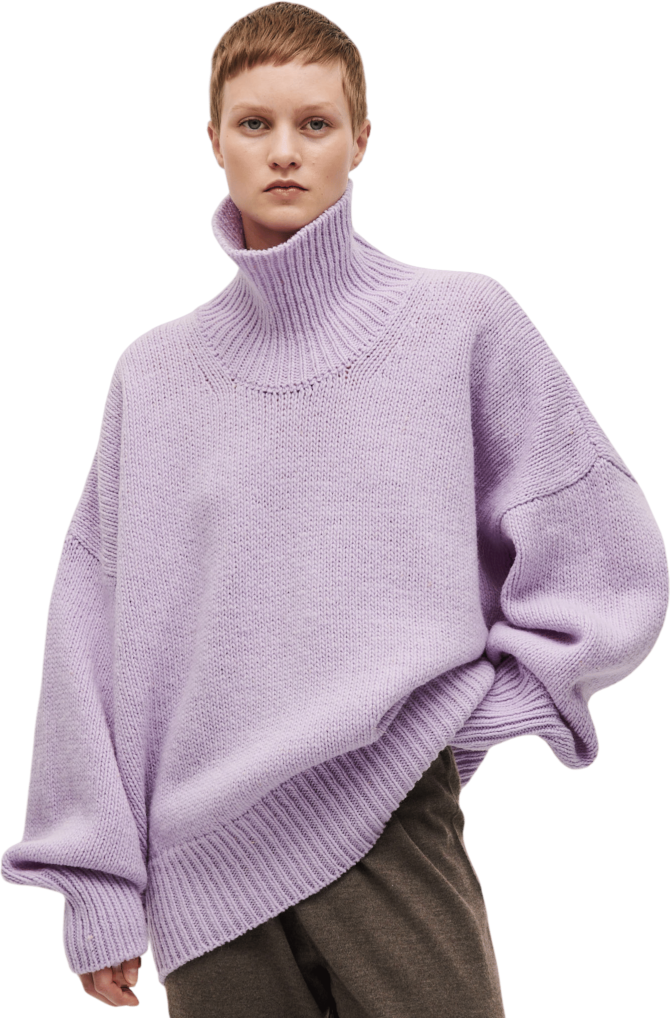 babaa turtleneck pullover in lilac