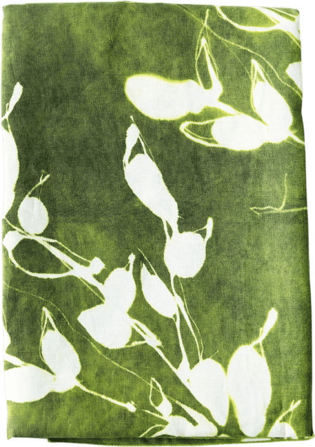Porto Print Olive Linen Tablecloth