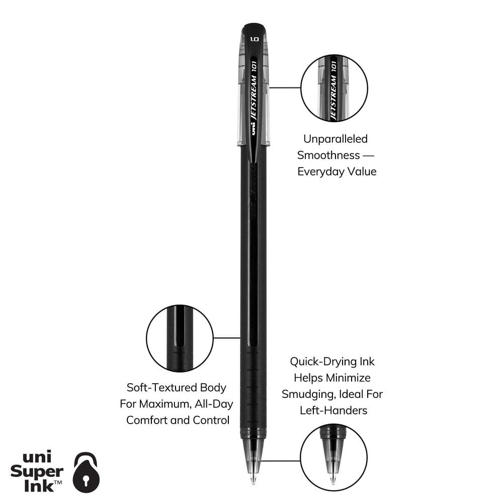 uniball jetstream 101 1.0mm ballpoint (black)