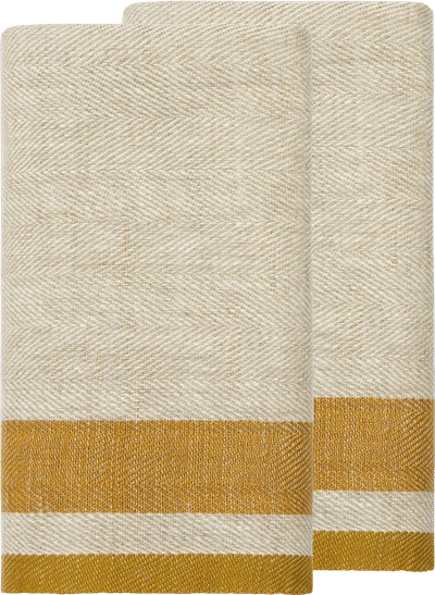 Gordes Natural & Mustard Tea Towel