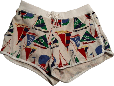 Kids Multicoloured Sailboat Print Swim Shorts