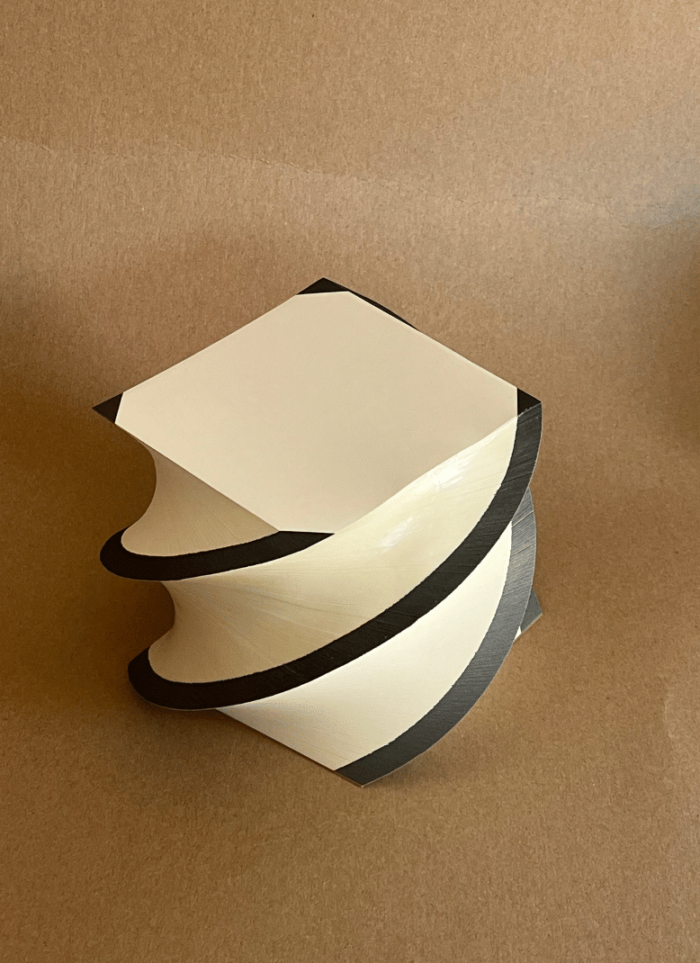 4 Corners Spiral Black & Ivory Pad