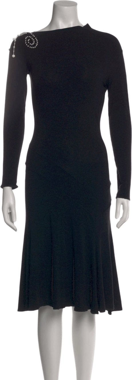 Bateau Neckline Midi Dress