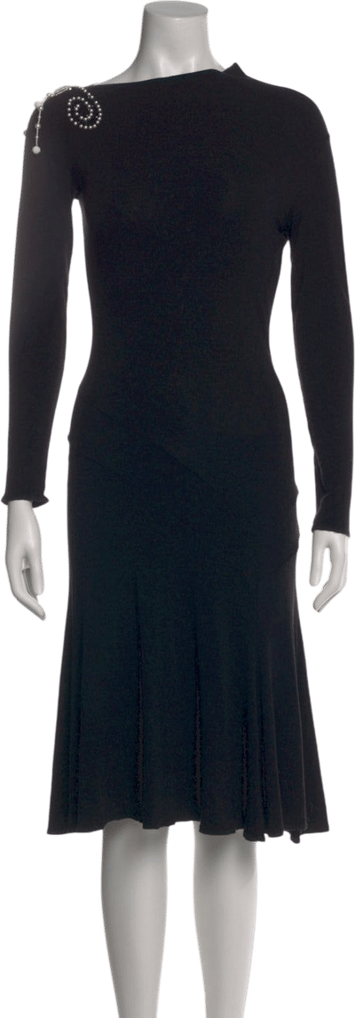 Bateau Neckline Midi Dress