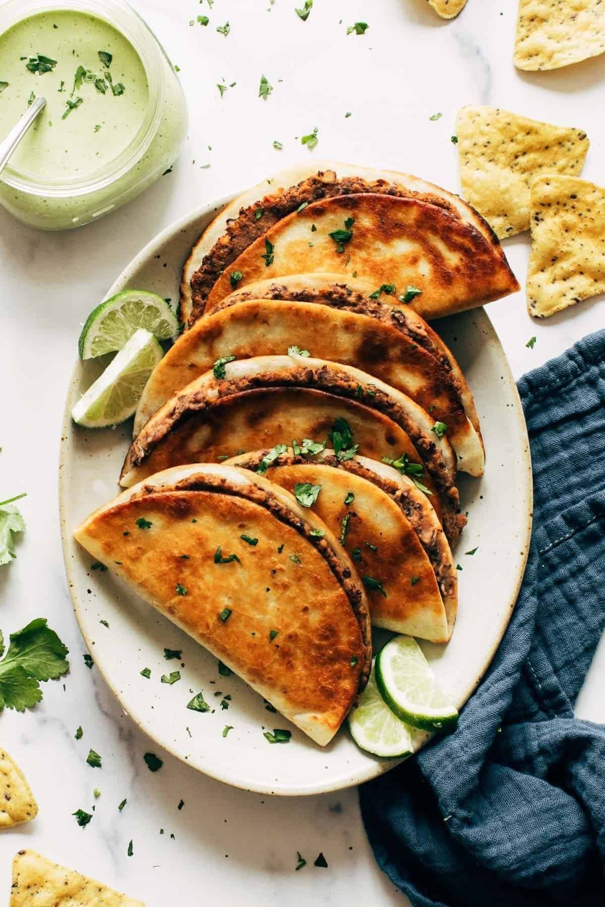 Crispy Black Bean Tacos + Green Sauce