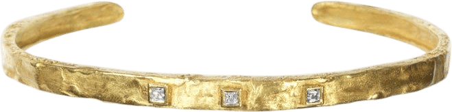 Deco Diamond 0.15 ct Gold Bangle