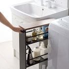 Yamazaki Slim Wood Top Rolling Storage Cart