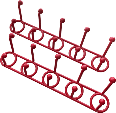 Vintage Yaffa DoReMi Red Plastic Coat Hooks