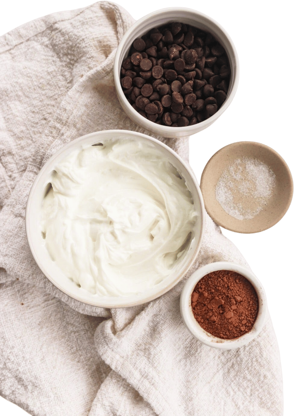 Greek yogurt and melted chocolate chips