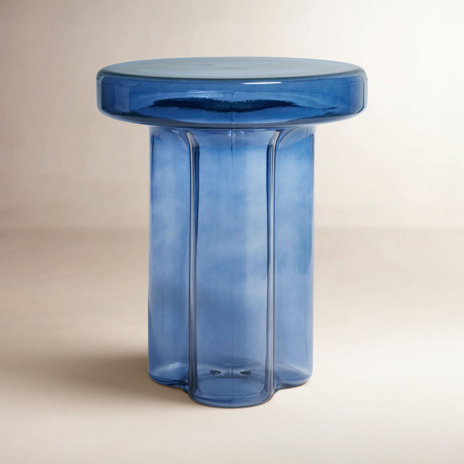 Kober Glass Pedestal End Table