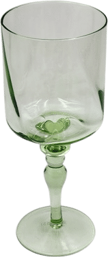 Italian Hand-Blown Glass Stem Wine Goblet