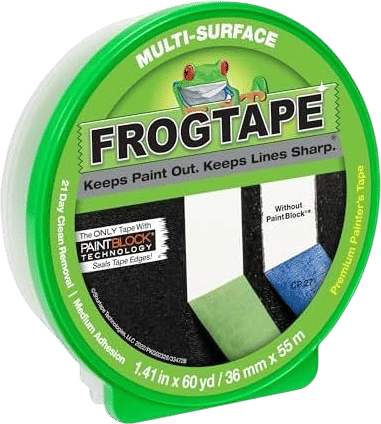 FrogTape Multi-Surface Painters Tape with PAINTBLOCK, 1.5 Inch Wide (1.41 In. x 60 Yds), Medium Adhesion, Green, 1 Roll (1358465)