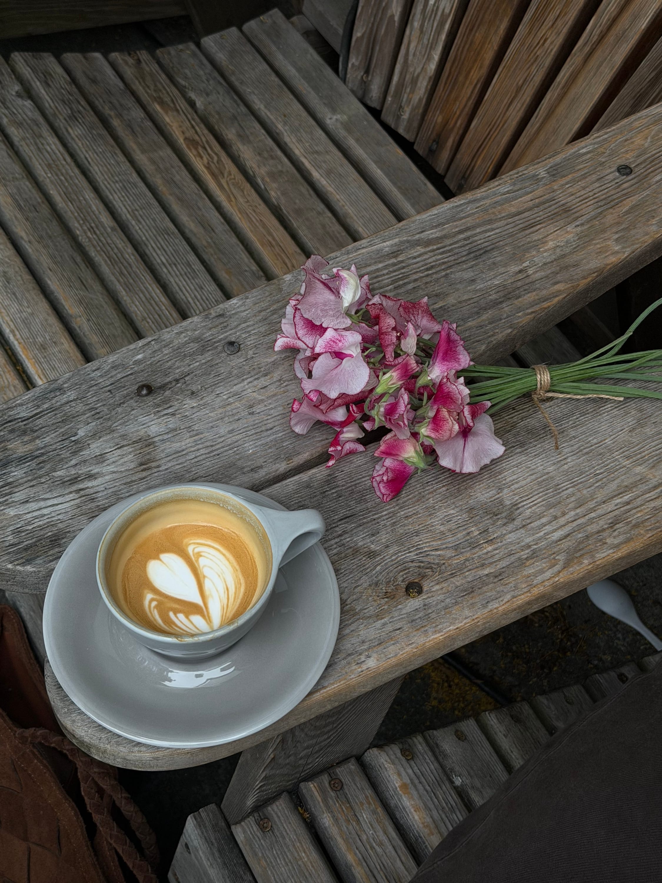 bringing flowers from your garden when you meet a friend for coffee