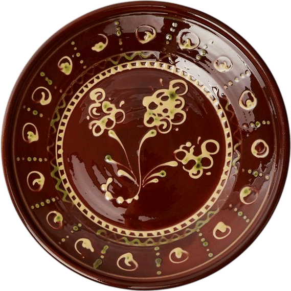 Hand-Painted Slipware Dinner Plates – 10in/25.5cm (Set of 4)