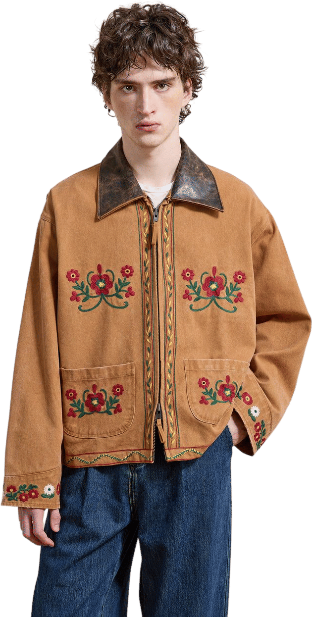 Found Rosette Canvas Work Jacket