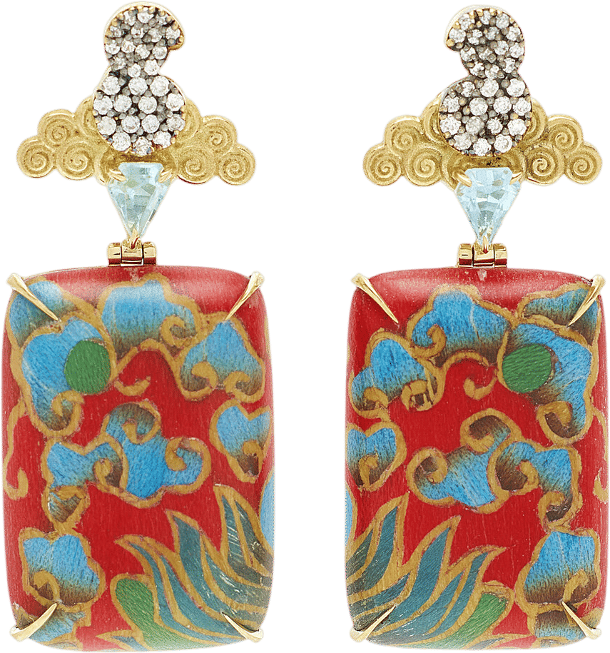 Silvia Furmanovich Marquetry Earrings
