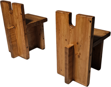 SESC Pompeia Side Chairs in Pine by Lina Bo Bardi, 1980s