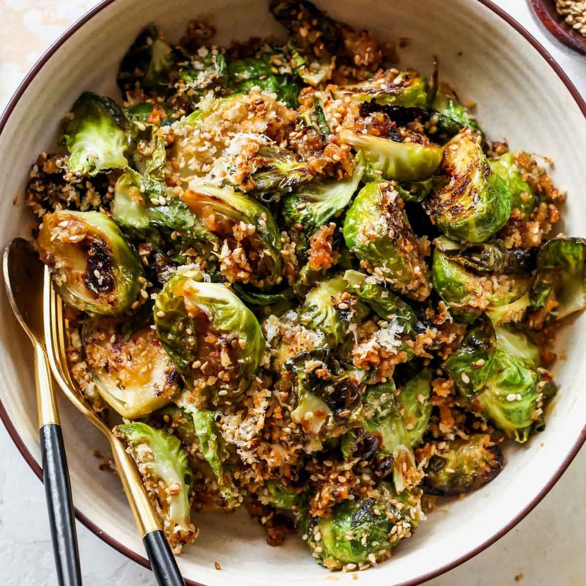 Miso Parmesan Brussel Sprouts