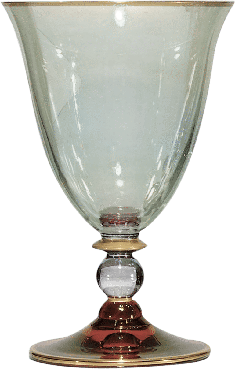 Set of Six Arlecchino Large Chalices by Vetrerie di Empoli
