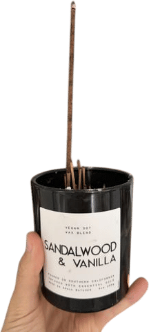 Old candles as incense holders