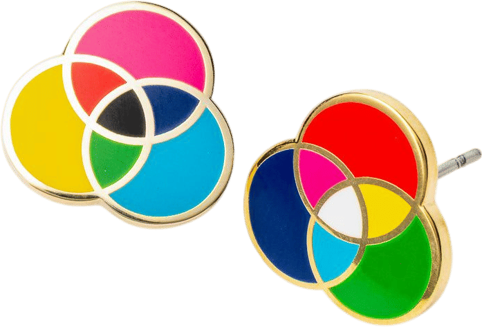 RGB + CMYK Earrings | Yellow Owl Workshop