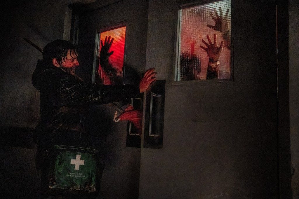 Watching the resident evil trailer over and over.