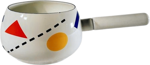 Vintage 1980s Pattern Copco Enamel Pot, Made in Japan