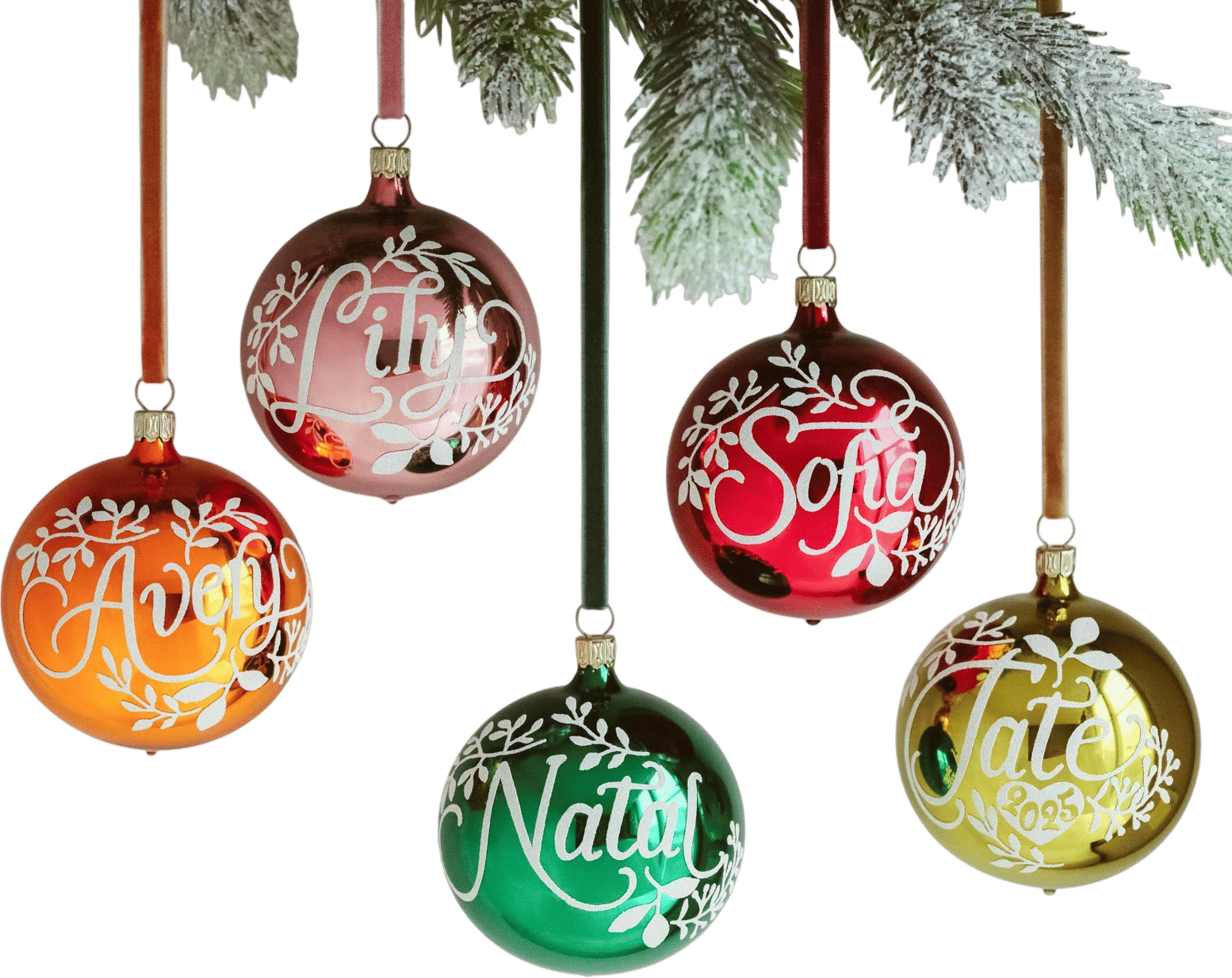 Personalized Mercury Glass Christmas Ornaments