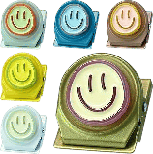 6Pcs Happy Face Heavy Duty Magnetic Clips