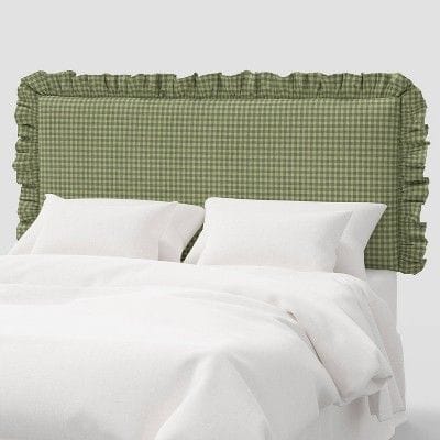 Ruffled Headboard in Whitaker Gingham Sage