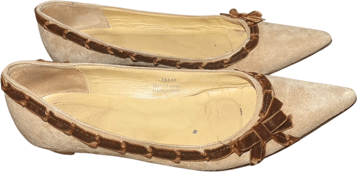 Women's Tan and Brown Ballet-shoes