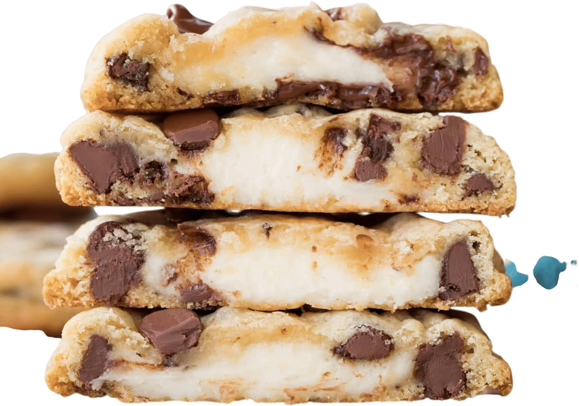 Dollop your chocolate chip cookies with cream cheese before baking