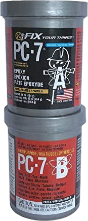 PC Products PC-7 Epoxy Adhesive Paste, Two-Part Heavy Duty, 1lb in Two Cans, Charcoal Gray 167779