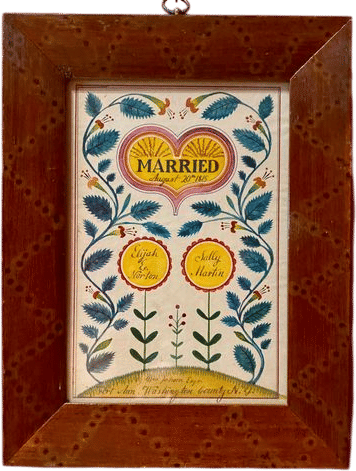 Watercolor Marriage Certificate from 1815